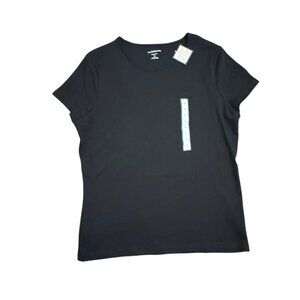 Croft & Barrow Womens Black Pima Cotton Short Sleeve T-Shirt Size Medium NWT